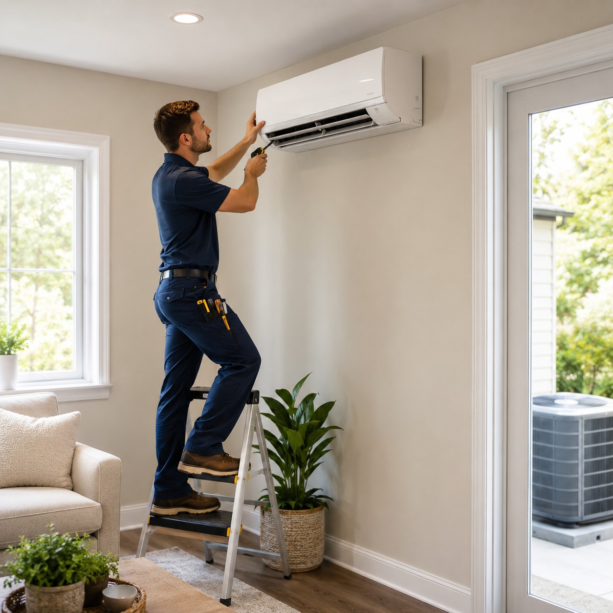 Ductless mini-split installed by South County Mechanical