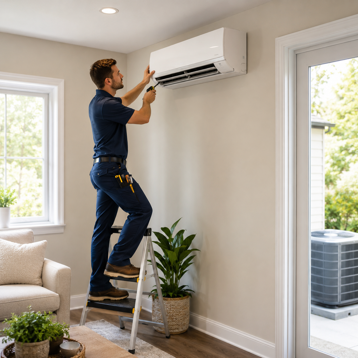 Ductless mini-split installed by South County Mechanical