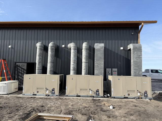 Commercial HVAC ductwork and equipment serviced by South County Mechanical